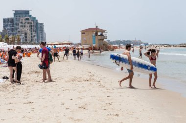 TEL AVIV, ISRAEL - CIRCA MAYIS 2018: İsrail 'deki Tel Aviv' in güzel manzarası Mayıs 2018 civarında Tel Aviv 'de.