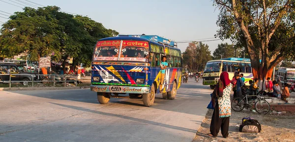 Pokhara Nepal Circa Listopad 2013 Dworzec Autobusowy Pokharze Około Listopada — Zdjęcie stockowe