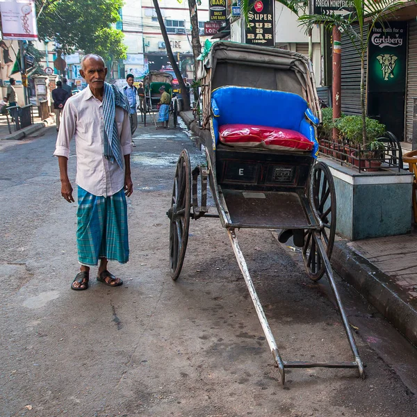 Calcutta India Circa November 2013 2013 캘커타 거리에서 인력거 — 스톡 사진