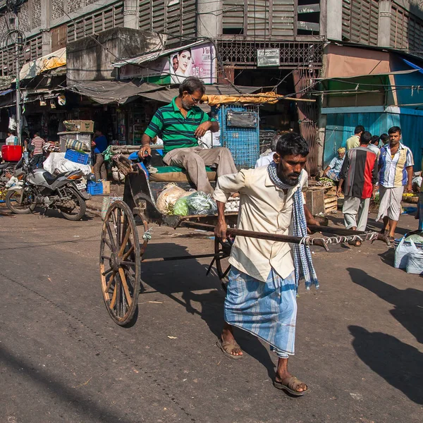 Calcutta India Circa Listopad 2013 Riksza Ulicy Kalkucie Około Listopada — Zdjęcie stockowe