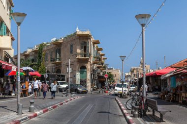 TEL AVIV, ISRAEL - CIRCA MAYIS 2018: İsrail 'deki Tel Aviv Eski Jaffa' nın güzel manzarası Mayıs 2018 civarında Tel Aviv 'de.