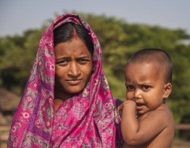 DIAMOND HARBour, Hindistan - CIRCA NOVEMBER 2013: Hindistan 'ın yüzleri Kasım 2013 dolaylarında Diamond Harbour' da.