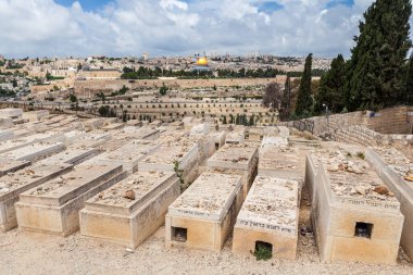 JERUSALEM, ISRAEL - CIRCA MAYIS 2018: Kudüs şehrinin muhteşem manzarası Mayıs 2018 'de Kudüs' te.