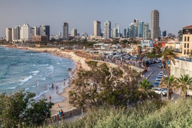 TEL AVIV, ISRAEL - CIRCA MAYIS 2018: İsrail 'deki Tel Aviv' in güzel manzarası Mayıs 2018 civarında Tel Aviv 'de.