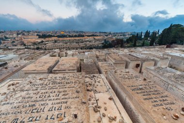 JERUSALEM, ISRAEL - CIRCA MAYIS 2018: Kudüs şehrinin muhteşem manzarası Mayıs 2018 'de Kudüs' te.