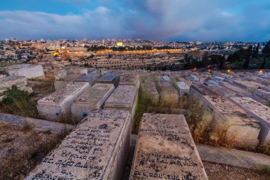 JERUSALEM, ISRAEL - CIRCA MAYIS 2018: Kudüs şehrinin muhteşem manzarası Mayıs 2018 'de Kudüs' te.