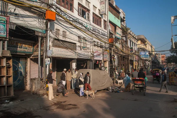 Delhi India Circa Listopad 2013 Życie Ulicach Delhi Około Listopada — Zdjęcie stockowe