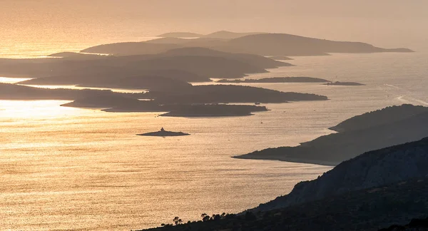 Krásný Výhled Vrcholu Sveti Nikola Nejvyšší Ostrově Hvar — Stock fotografie