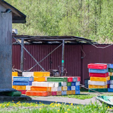 Bir balıkçı limanı. 