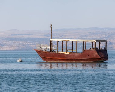 GALİLEE, ISRAEL - CIRCA MAYIS 2018: Celile Denizi manzarası Mayıs 2018.