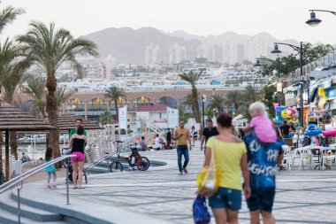 EILAT, ISRAEL - CIRCA MAYIS 2018: Eilat 'ın İsrail' deki güzel manzarası yaklaşık Mayıs 2018 'de Eilat' ta.