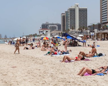 TEL AVIV, ISRAEL - CIRCA MAYIS 2018: İsrail 'deki Tel Aviv' in güzel manzarası Mayıs 2018 civarında Tel Aviv 'de.