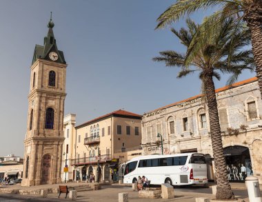 TEL AVIV, ISRAEL - CIRCA MAYIS 2018: İsrail 'deki Tel Aviv Eski Jaffa' nın güzel manzarası Mayıs 2018 civarında Tel Aviv 'de.