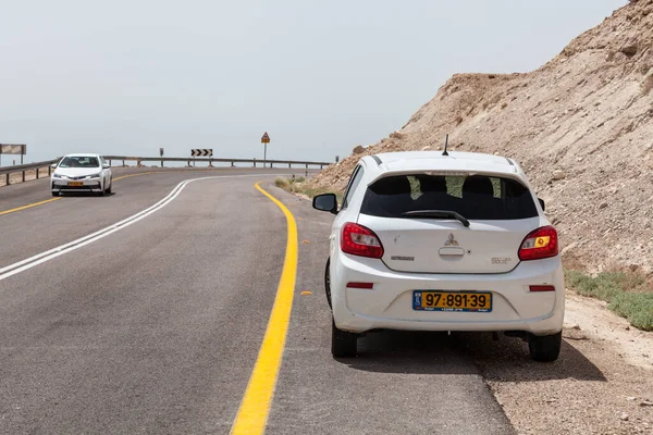 Nagev Israel Circa Maio 2018 Vista Estrada Através Deserto Negev — Fotografia de Stock