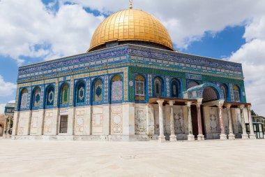 JERUSALEM, ISRAEL - CIRCA MAYIS 2018: Kudüs 'teki Kaya Kubbe manzarası, İsrail yaklaşık Mayıs 2018.
