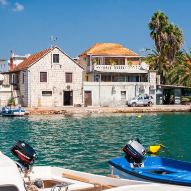  Hırvatistan 'ın Hvar adasında yer alan küçük bir kasaba olan Stari Grad, Ağustos 2016' da Stari Grad 'da görülüyor..