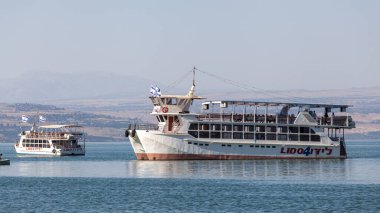GALİLEE, ISRAEL - CIRCA MAYIS 2018: Celile Denizi manzarası Mayıs 2018.