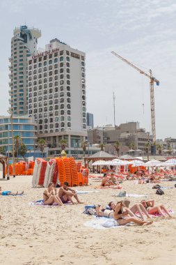 TEL AVIV, ISRAEL - CIRCA MAYIS 2018: İsrail 'deki Tel Aviv' in güzel manzarası Mayıs 2018 civarında Tel Aviv 'de.