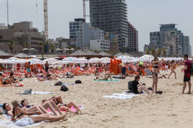 TEL AVIV, ISRAEL - CIRCA MAYIS 2018: İsrail 'deki Tel Aviv' in güzel manzarası Mayıs 2018 civarında Tel Aviv 'de.