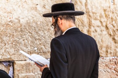 JERUSALEM, ISRAEL - CIRCA MAYIS 2018: Kudüs 'teki Batı Duvarı manzarası, İsrail yaklaşık Mayıs 2018' de Kudüs 'te.