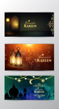 Ramazan Kareem tebrik kartı afiş kümesi