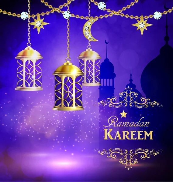 Ramadan Kareem, fond de salutation — Image vectorielle