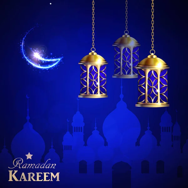 Ramadan Kareem, pozdrowienie tła — Wektor stockowy