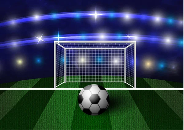 Arène de football avec un ballon de football — Image vectorielle
