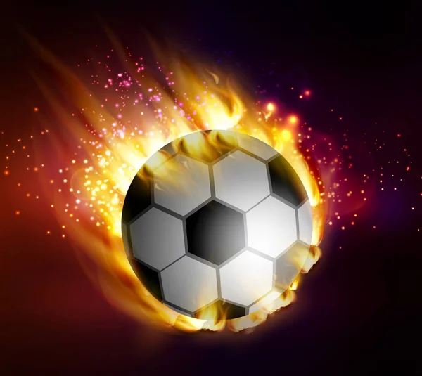 Fútbol con llamas — Archivo Imágenes Vectoriales