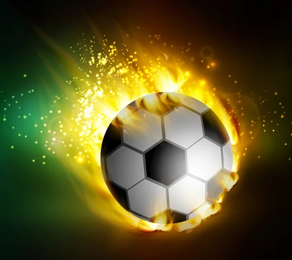 Футбол с огнем — стоковый вектор