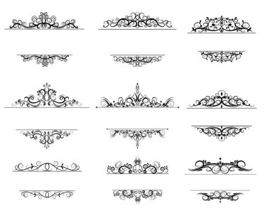 Vintage vektör girdap çerçeve kümesi