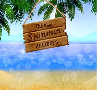 Avuç içi ve bir plaj sahil