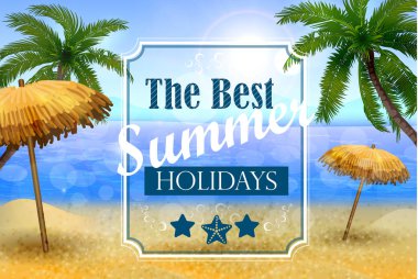 Avuç içi ve bir plaj sahil