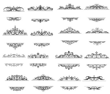 Vintage vektör girdap çerçeve kümesi