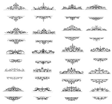 Vintage vektör girdap çerçeve kümesi