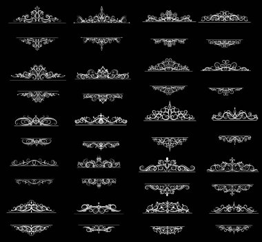 Vintage vektör girdap çerçeve kümesi