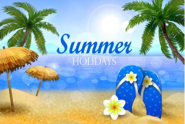 Avuç içi ve bir plaj sahil