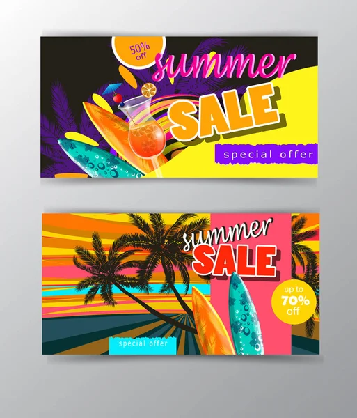 Summer sale template banner — Stock Vector