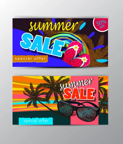 Summer sale template banner — Stock Vector