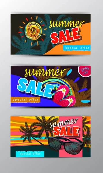 Zomer verkoop sjabloon banner — Stockvector