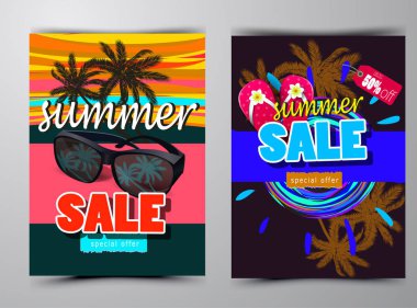 yaz satış şablonu afişi