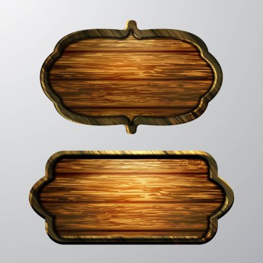 Ahşap işaretler, vektör Icon set