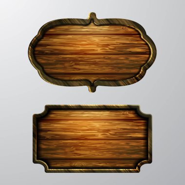 Ahşap işaretler, vektör Icon set