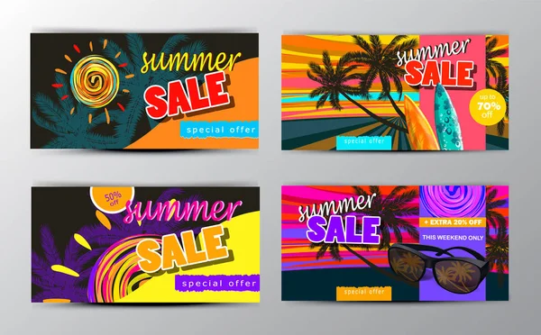 Zomer verkoop sjabloon banner — Stockvector