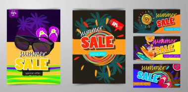 yaz satış şablonu afişi