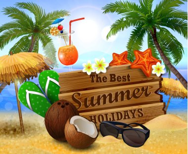 ahşap tahta tropikal arka plan üzerinde