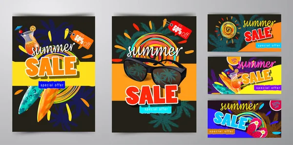 Summer sale template banner — Stock Vector