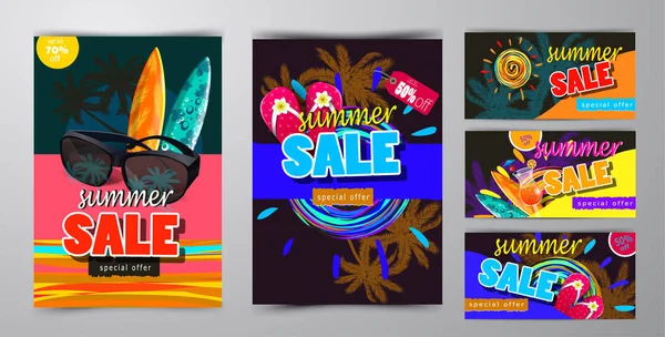 Zomer verkoop sjabloon banner — Stockvector