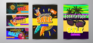 yaz satış şablonu afişi