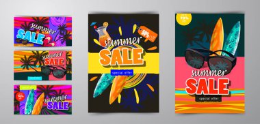 yaz satış şablonu afişi